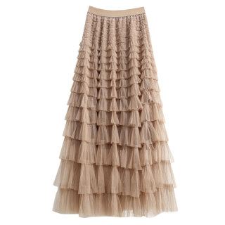 Popular high-end products! slimming mesh skirt cake skirt