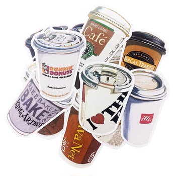 Coffee cup holder account sticker full of photo album retro
