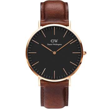 Dw watch men's brown leather watch