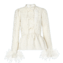 MAXRIENY retro top palace embossed chiffon shirt new Chinese style bottoming shirt