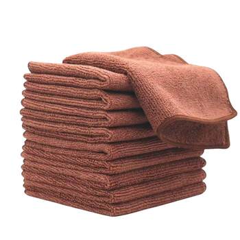 Bar Counter Milk Tea Shop Cleaning Cloth Kitchen Restaurant Thick Large Square Towel Absorbent Lint-Free White Coffee Color