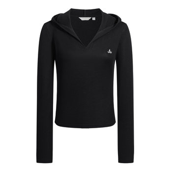 Navigare italian dinghy 2026 spring women's v-neck hooded long-sleeved high-elastic breathable knitted t-shirt