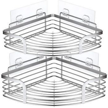 Stainless steel corner wall hanging storage bathroom tripod