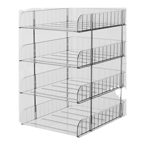 文件架办公室桌面A4资料透明亚克力多层加高收纳盒文具叠加置物架