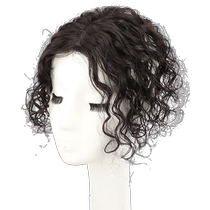 Wig piece womens head full of real hair bluster hair loss of fluffy hair The Swiss net summer curly hair wig