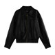 American retro pu leather jacket for women motorcycle short leather jacket