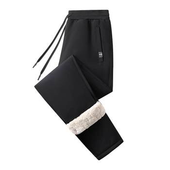 Woodpecker cotton pants men's winter outer wear plus velvet thickened lamb's wool windproof warm pants men's assault pants men