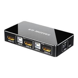 Shanze kvm switch hdmi2.0 video screen cutter two in and one out 4k/60hz laptop connected to tv projection split screen shared display