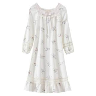 Rosetree女童公主睡裙儿童春秋季纯棉长袖法式睡衣女孩宝宝家居服