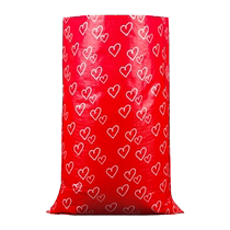 Brand new coated waterproof cartoon packaging bag plush toy red heart gift bag woven bag snakeskin moving packaging bag