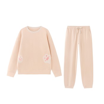 Cotton era men's and women's velvet home wear pajamas