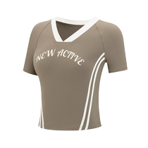 VfU summer retro yoga wear short-sleeved sports fitness wear tight badminton tennis running top T-shirt outer wear