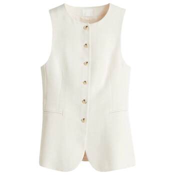 Hm women's vest summer round neck commuting business professional sleeveless slim long round neck vest 1288094