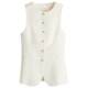 HM Women's Vest Summer Round Neck Commuting Business Professional Sleeveless Slim Long Round Neck Vest 1288094