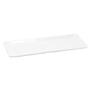 Metamine rectangular white imitation porcelain plastic flat plate