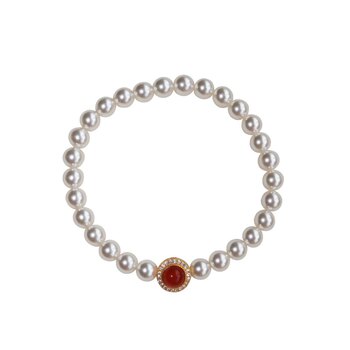 Aquamarine onyx amethyst pearl bracelet