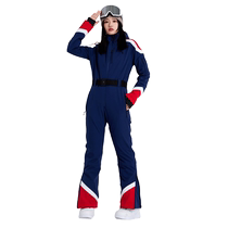 2024 new one-piece ski suit for women in winter slimming and slimming one-piece suit with single and double panels waterproof and warm