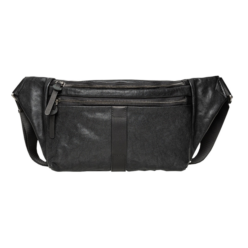 Back step genuine leather casual simple men's crossbody bag personality