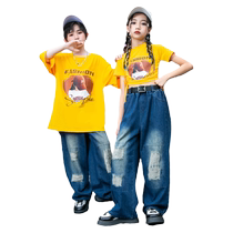 Childrens Street Dance Tide with fewer children Hiphop to perform Loose Boy Hip Hop Suit Girl Jazz Dance Performance Suit