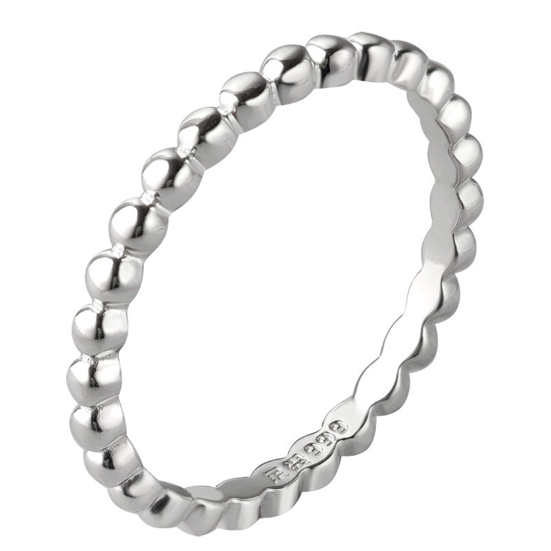 Zheng Yinji pure silver 999 ring beaded sterling silver women's ring fashionable and simple gift for girlfriend with exquisite ring