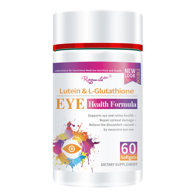 ອາເມລິກາ Royavita Glutathione Lutein ຢາປ້ອງກັນຕາສໍາລັບເດັກນ້ອຍແລະຜູ້ໃຫຍ່ ເມັດປ້ອງກັນຕາ ແຄບຊູນ Bilberry ບໍ່ແມ່ນ Blueberry