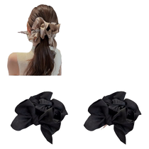 Black bow hair accessories large hair clip hair clip hair clip female back of the head forest fairy beauty shark clip hair clip