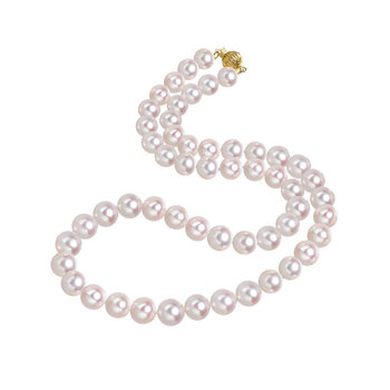 Demi 18k gold aurora round seedless pearl necklace