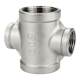 Reducing diameter stainless steel four-way reducing threaded joint