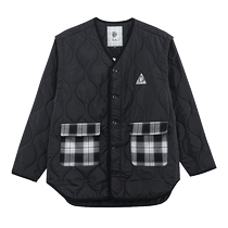 (Self-operated) ONIARAI ghost-washed spliced ​​removable sleeve two-wear liner quilted cotton jacket for men B340127