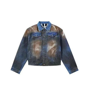 【两件装】小众复古混色牛仔外套重磅做旧套装2025年oversize新品