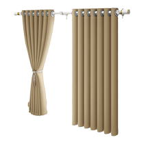 A complete set of curtains with Roman rods for bedroom small windows with short half-section light-blocking and warm bed curtains for home use with rods