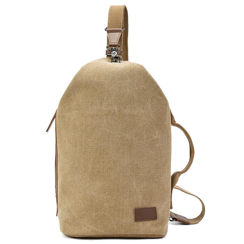 Canvas chest bag large capacity retro casual shoulder bag