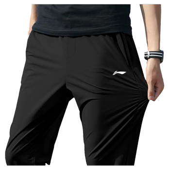 Li ning sweatpants ຜູ້ຊາຍ sweatpants ດູໃບໄມ້ລົ່ນແລະລະດູຫນາວ velvet ອົບອຸ່ນຜູ້ຊາຍການຝຶກອົບຮົມແລ່ນ pants ວ່າງ pants