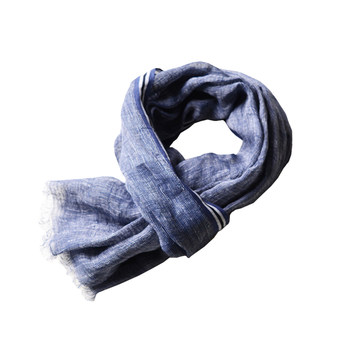 Foreign Trade Japanese-Style Artistic Linen Scarf for Men, Spring and Autumn Thin Small Size Narrow Cotton-Linen Scarf, Trendy and Unique