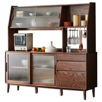 Original element solid wood sideboard Nordic oak black walnut storage cabinet simple dining room cabinet F8142
