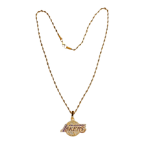 NBA official couple diamond Lakers necklace basketball fans hip-hop accessories sweater chain