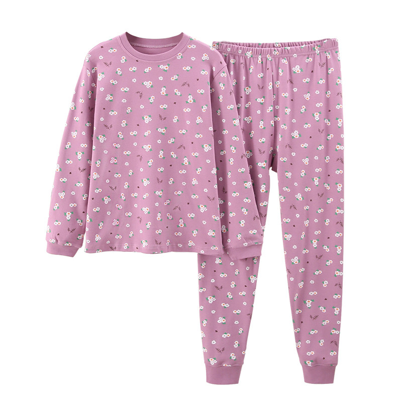 Elderly people's autumn clothing set, women's pajamas and pajamas, autumn and winter