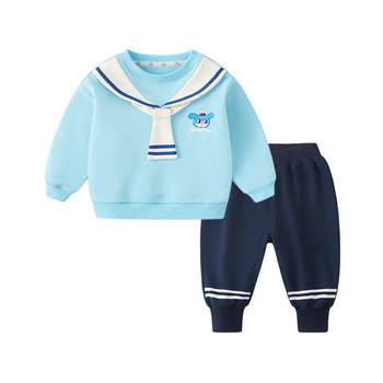 ຊຸດເດັກນ້ອຍ Spring Girls Navy Collar Clothes Baby Sweaters Spring Autumn Boys Spring Clothes College Style ເຄື່ອງນຸ່ງເດັກນ້ອຍ