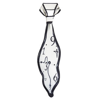 Kamo Original Design Time-Lapse Fun Design Black and White Contrasting Color Clock Tie Decoration
