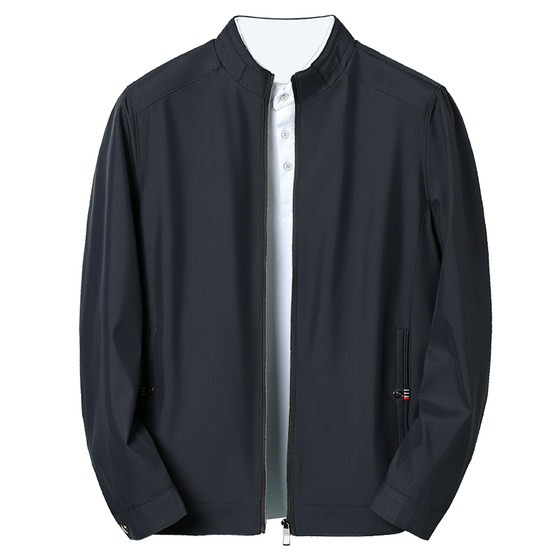
Middle-aged and elderly daddy spring clothes stand-up collar jacket 40 years old 50 middle-aged men casual versatile jacket grandpa cardigan top