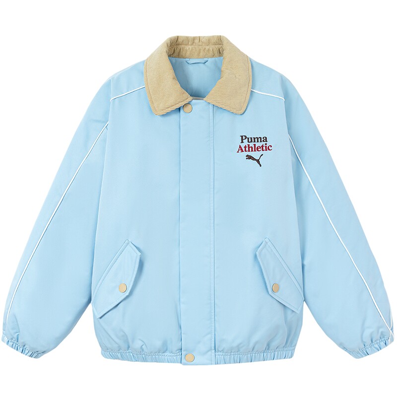 PUMA official children's clothing children's winter woven cotton jacket jacket American college style lapel flight suit