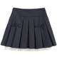 Zihan Bow High Waist Pleated Skirt Women's Autumn New Sweet College Style Fashion Mesh A-Line Skirt