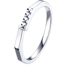 Lukfook Jewelry Glossy Car Flower Pt950 Platinum Ring Versatile Platinum Closed Ring for Women Priced EFPTBR0004