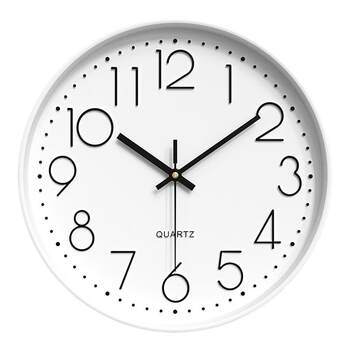 Silent minimalist style wall-mounted clock in the living room