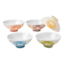 (Self-operated) Mino-yaki Japanese imported rice bowl household simple underglaze exquisite small bowl ceramic tableware set