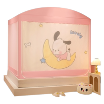 Childrens anti-fall mosquito net home 2024 new blackout yurt bed curtain integrated bedroom bed curtain tent princess style