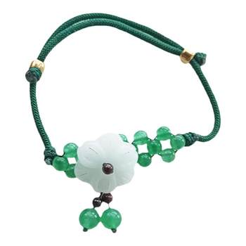 Aventurine jade anklet ແມ່​ຍິງ​ແບບ​ວັດ​ຖຸ​ບູ​ຮານ​ອຸ​ປະ​ກອນ​ນັກ​ສຶກ​ສາ​ແບບ​ປ່າ​ໄມ້​ສີ​ຂຽວ​ຂະ​ຫນາດ​ນ້ອຍ​ສົດ​ແລະ​ຫຼາກ​ຫຼາຍ​ຊະ​ນິດ​ທີ່​ງ່າຍ​ດາຍ​ແລະ​ບັນ​ຍາ​ກາດ​ຂອງ​ຕົ້ນ​ສະ​ບັບ​ເພັດ