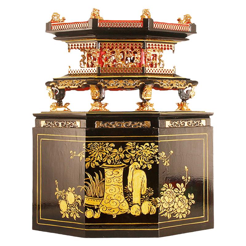Boxed Chaoshan handmade wood carving collectibles antiques