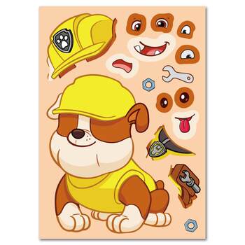 Paw paw team puzzle face sticker ກາຕູນ diy