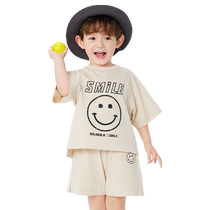 Balabala childrens clothing boys suits baby short-sleeved childrens clothes summer clothes girls pure cotton fashion